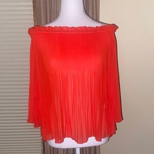 Zara Elegant Off-Shoulder Red Blouse